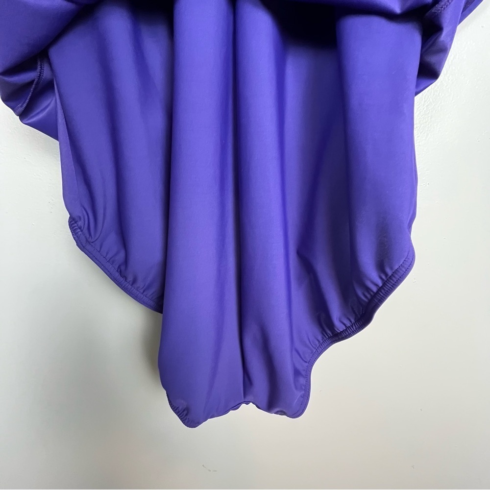 Lands End purple Grecian style modest 1 piece swimdress, size 18. - Picture 6 of 8